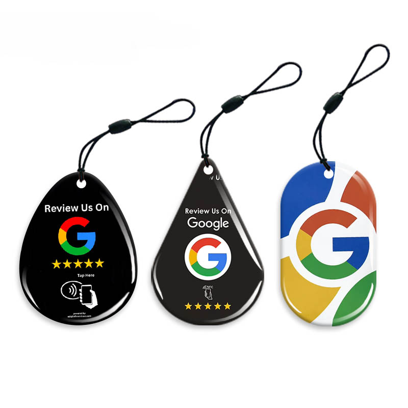 Customized Logo Druck 30mm NFC 213 Epoxy Card Keyfobs Teilen Sie Social Media Phone Keychain wasserdichtes NFC -Epoxy NFC -Tag