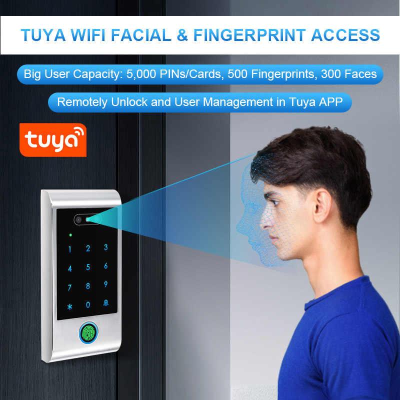 Hệ thống kiểm soát truy cập nhận dạng khuôn mặt sinh trắc học thông minh Tuya không thấm nước cho cổng / lối vào cửa