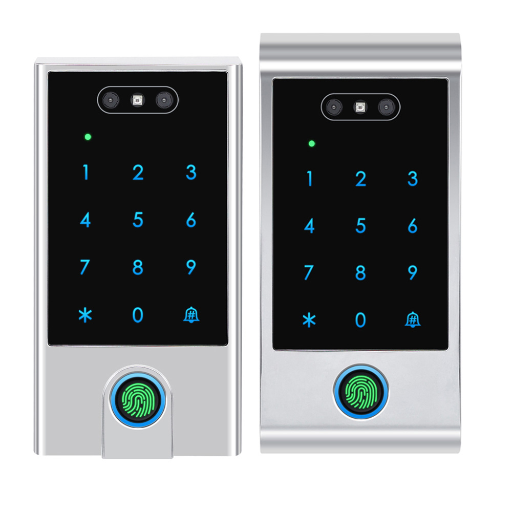 Akıllı AI Yüz Tanıma Zamanına Katılım, Su Geçirmez TTlock WiFi Bluetooth Dijital Tuş Takımı NFC Kart Erişim Kontrolü Kapı Zili ile