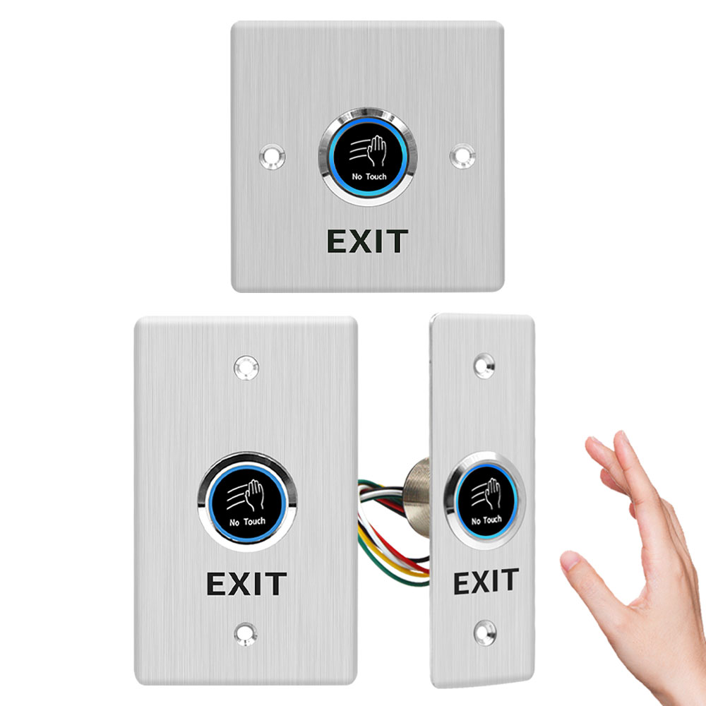 비접촉식 적외선 터치 출구 버튼 IR 도어 잠금 해제 스위치 금속 액세스 제어 시스템 실외 방수 용 금속 버튼