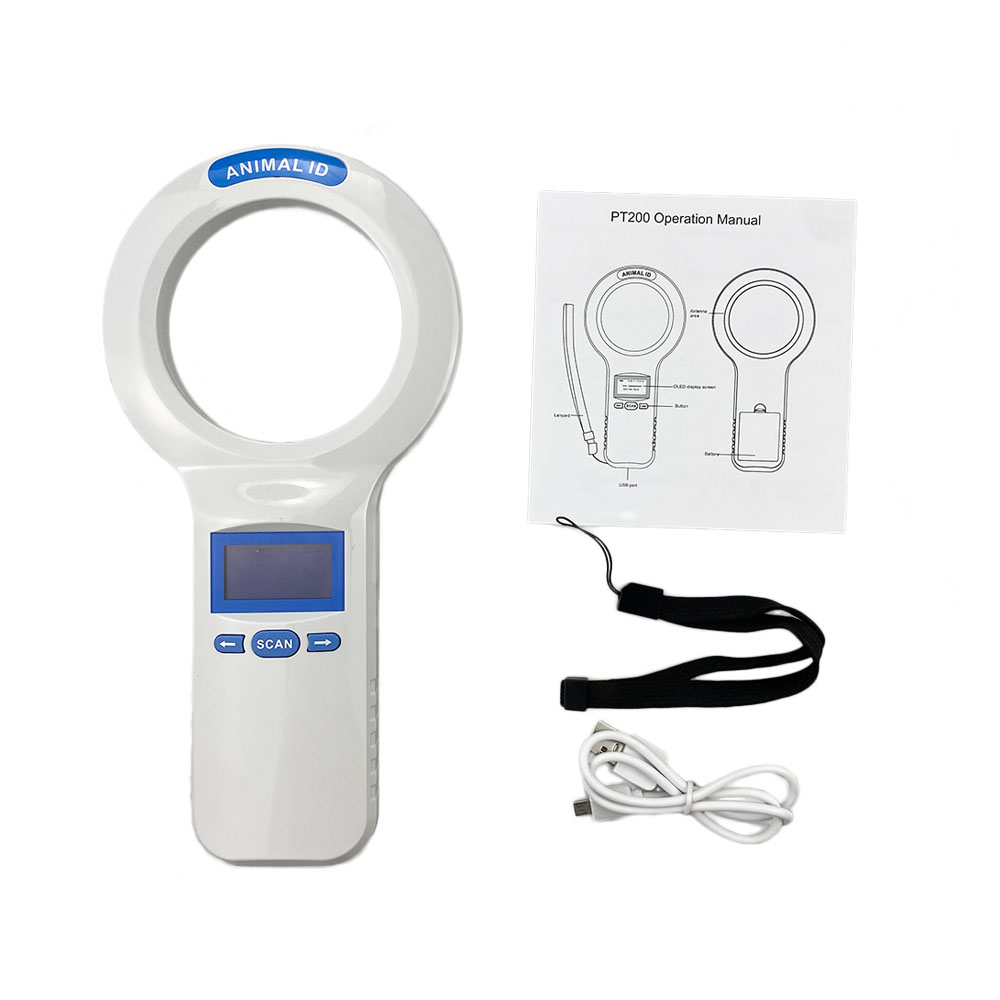 ISO11784/85 长距离 134.2KHZ RFID 动物扫描仪牛耳标读取器