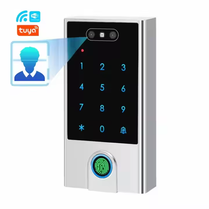 China Smart Tuya Wifi Biometric Attendance Access Control EM+Mifare Card Facial Recognition Door Access Control System Factory Supplier