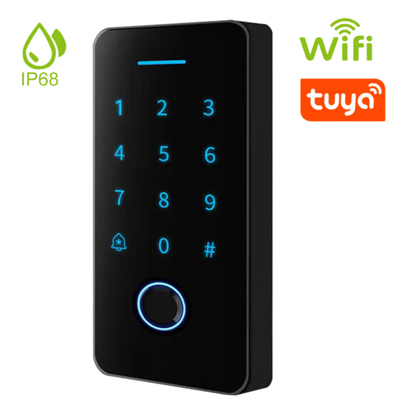 China Tuya Smart WiFi control de acceso de huellas dactilares fabricante de fábrica IP65 cerradura de puerta biométrica impermeable tarjeta RFID