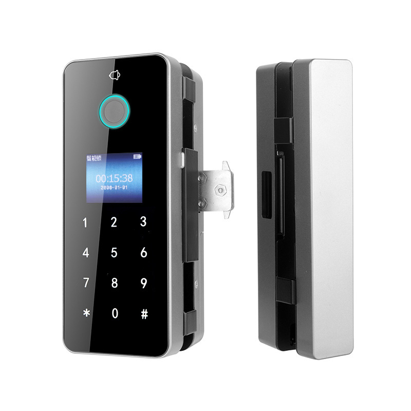 Китай Фабричний постачальник Office Smart Lock Tuya App Remote Unlock Комерційні скляні двері Замок із паролем відбитків пальців