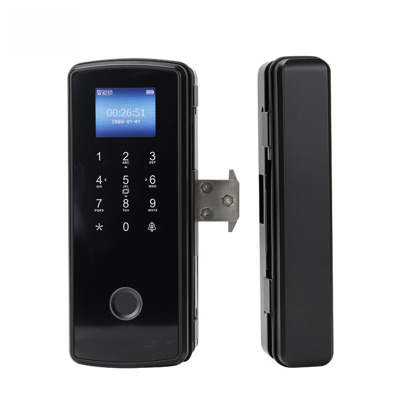 China Factory Supplier Secure Bolt Design Smart Lock Office Fingerprint Code Card Unlock Glass Door Fingerprint Lock