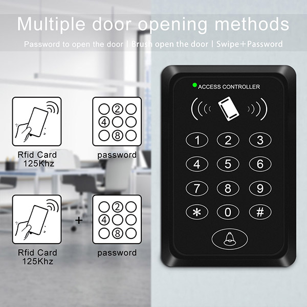 China Outdoor Waterproof RFID Access Control Keypad with Protective Cover + 10Pcs EM4100 TK4100 Keyfobs Access Door Opener – China Factory manufacturer