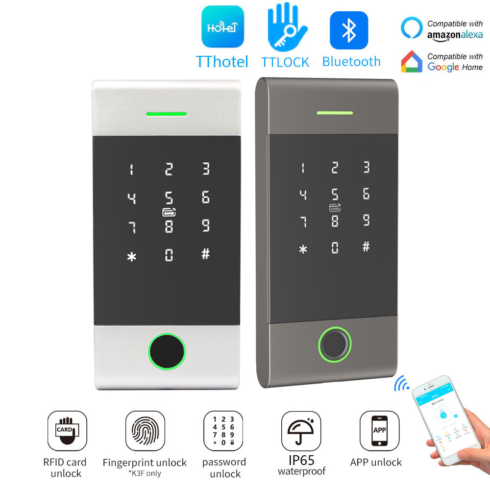 中国工場金属 RFID 指紋アクセス制御キーパッド防水電気ロック TTLock アプリリモートゲートウェイ動作 Alexa