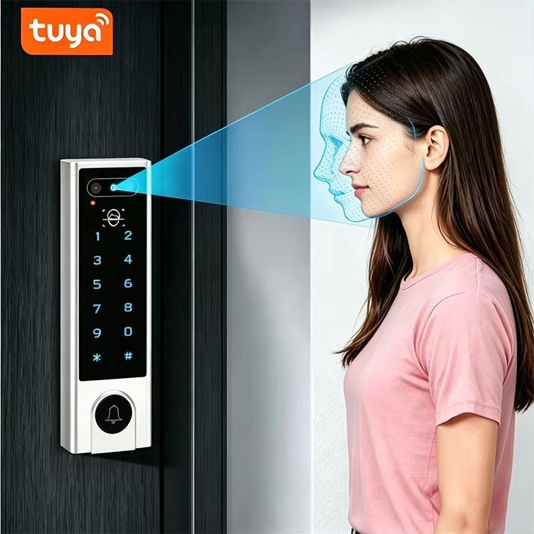 Fabryka w Chinach Hurtownia System dostępu do rozpoznawania twarzy IP66 Czytnik twarzy Tuya WiFi z klawiaturą i kartą RFID Kontrola dostępu do budynków zewnętrznych