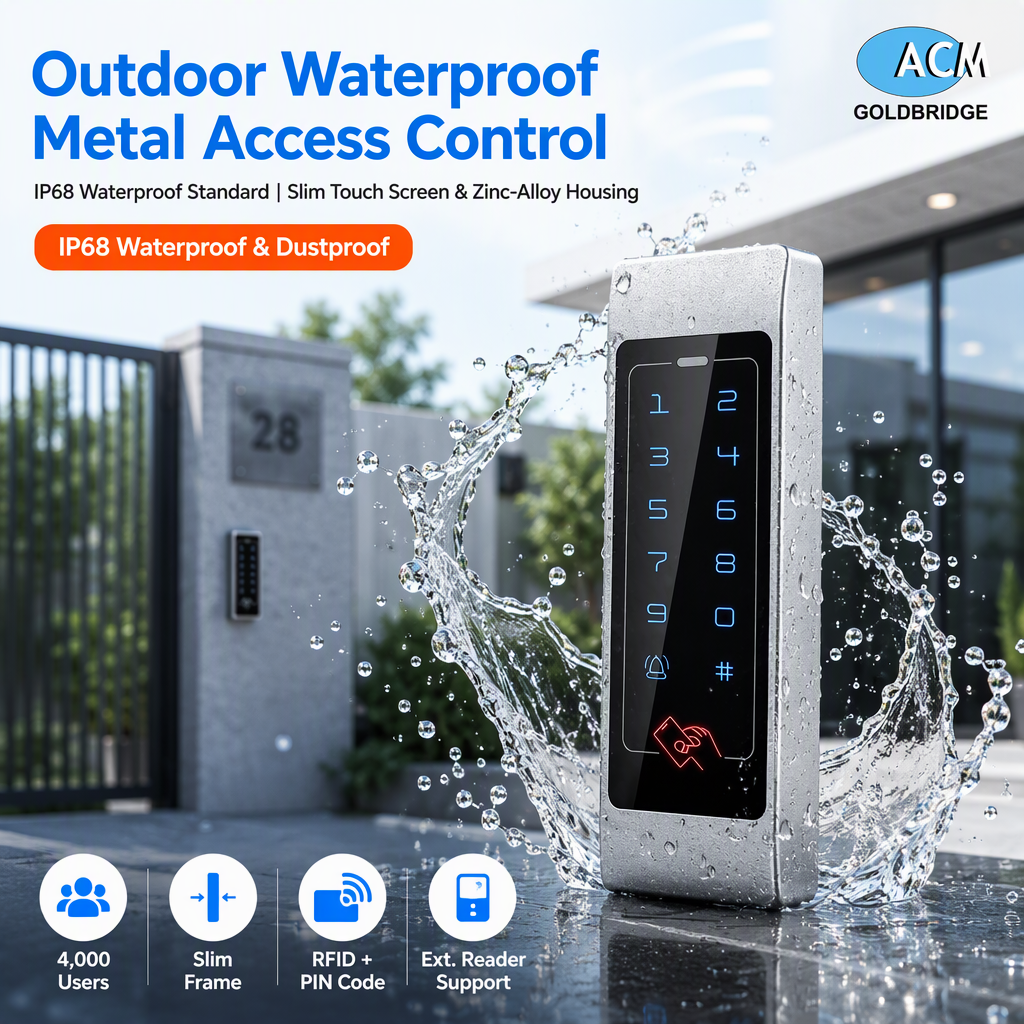 Weatherproof Metal Touch Keypad 125KHz RFID Standalone Access Controller 4000 Users CardPIN Door Lock System Manufacturer Custom