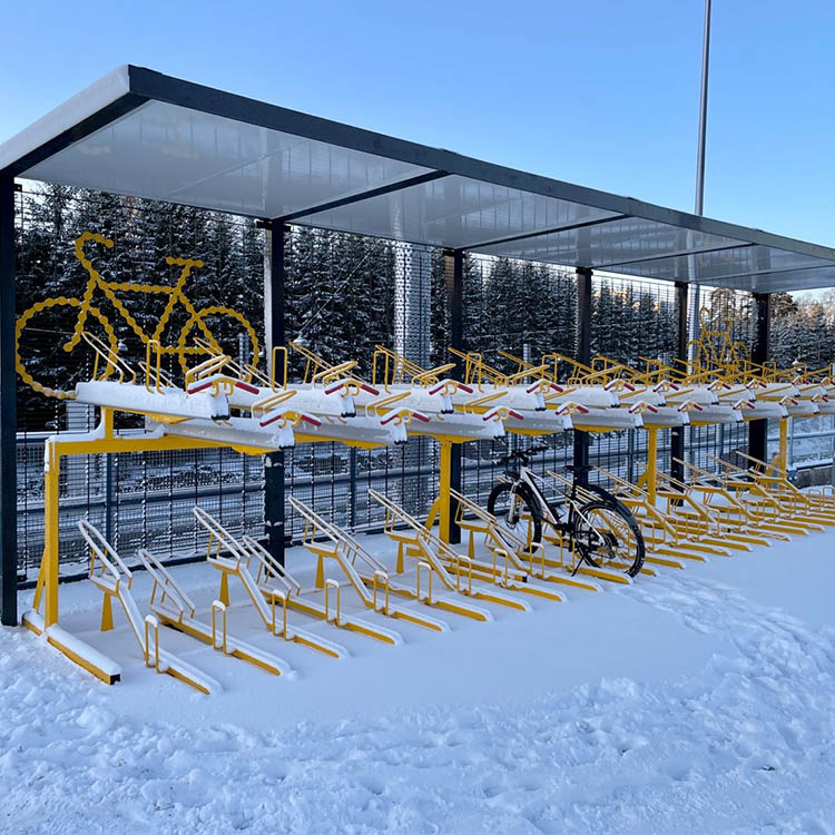 China Rack para bicicletas comerciais Racks para bicicletas de duas camadas fabricante