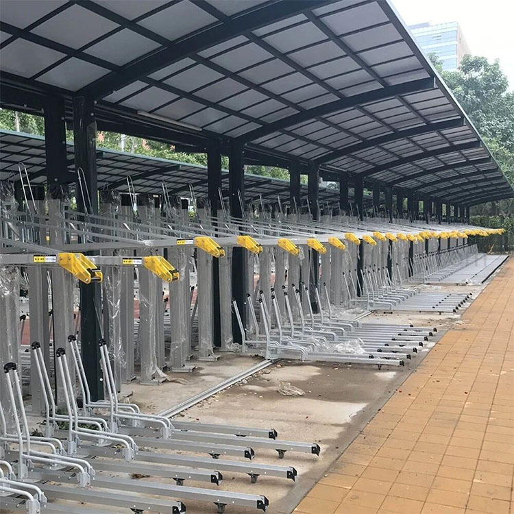 China Porta-bicicletas inteligentes de dois andares com trava fabricante