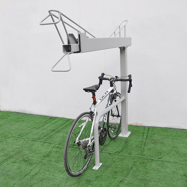 China Stand up Carbon Steel Space Saving Safety Two Tier Bike Racks manufacturer Stand up Carbon Steel Space Saving Safety Two Tier Bike Racks