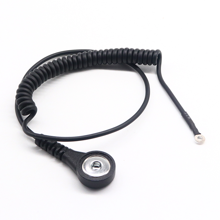 4.0 mm 電極メス スナップ スプリング スパイラル コイル ケーブル ラウンド リング端子付き