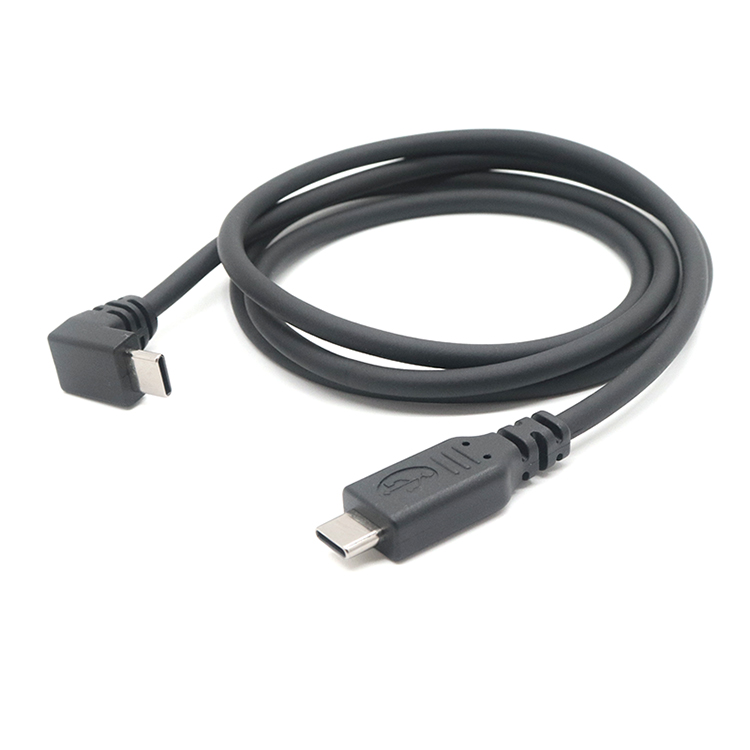 90 Derece Dik Açı Dirsek USB Tip C - Düz USB Tip C PD Hızlı Şarj Kablosu