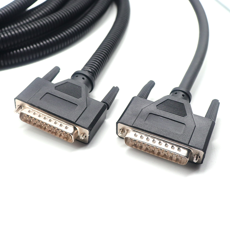 DB25 Male to Male Serial RS232 Extension Cable with Protective Case