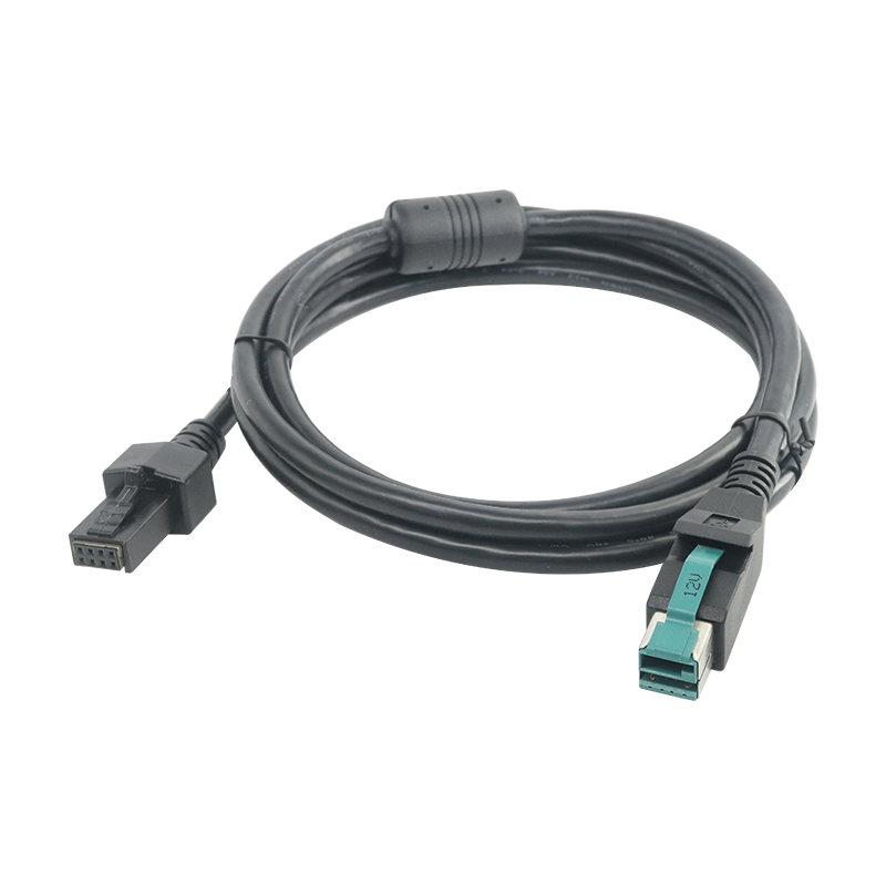 12V PoweredUSB 公头转 2 X 4 针连接器，用于打印机 POS 系统