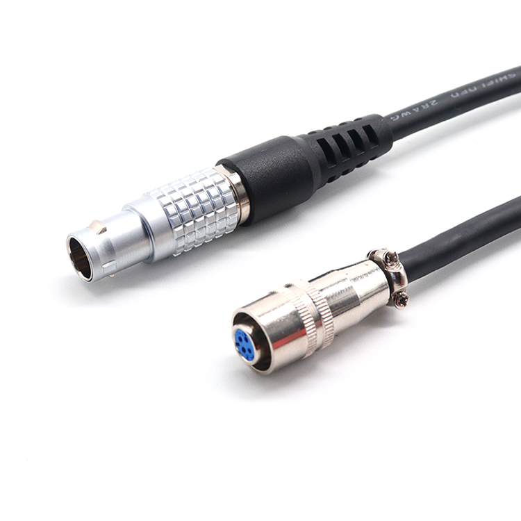 FGG 1B 8Pin Metall-LEMO-Stecker auf 6Pin Push Pull selbstsicherndes Luftfahrtkopfkabel