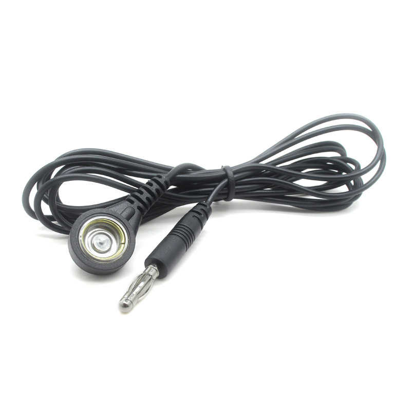 Cable adaptador Universal, conector macho Banana de 4,0mm a electrodos de ECG a presión hembra de 10,0mm, unidad TENS, cables conductores para pruebas eléctricas