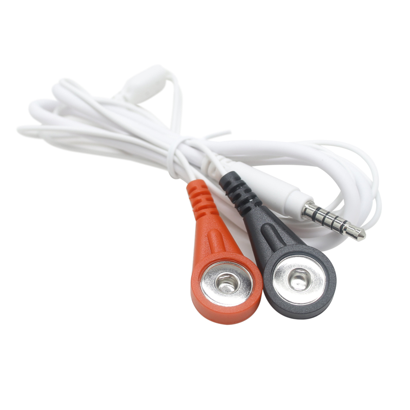 90 Degree Right Angle Banana Plug Connector to 4.0mm ECG Snap Coiled Grounding Cord - COPY - pbl73s