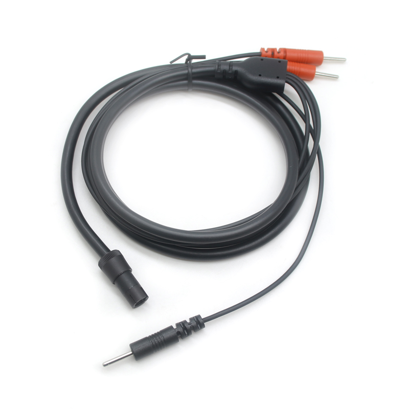 Universal 3in1 4P Snap-in Plug To 2.0 Electrode Pin ECG Electrode Needle Lead Cable With SR For Medical Equipment