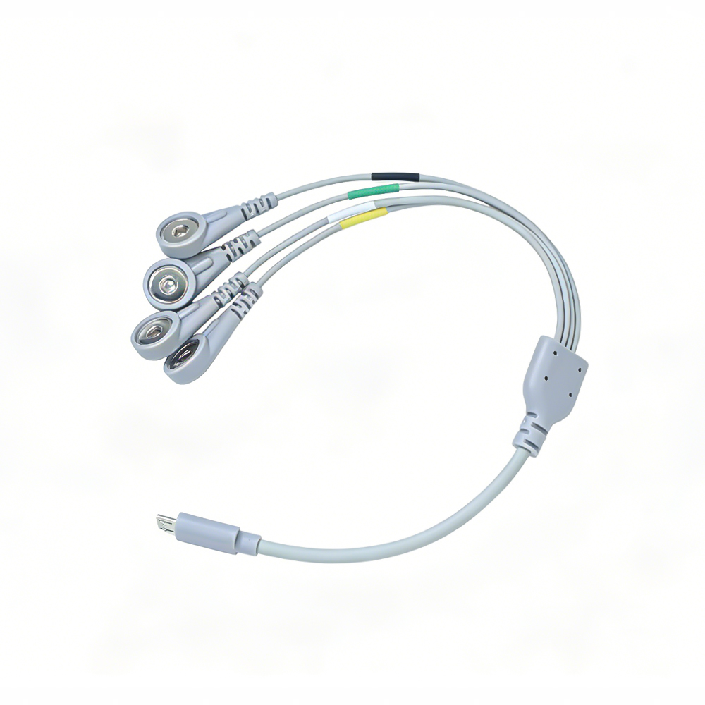 Cina Cavo personalizzato OEM da Micro USB a 4,0 mm femmina Snap SR - 4 cavi per fisioterapia TENS/EMS produttore