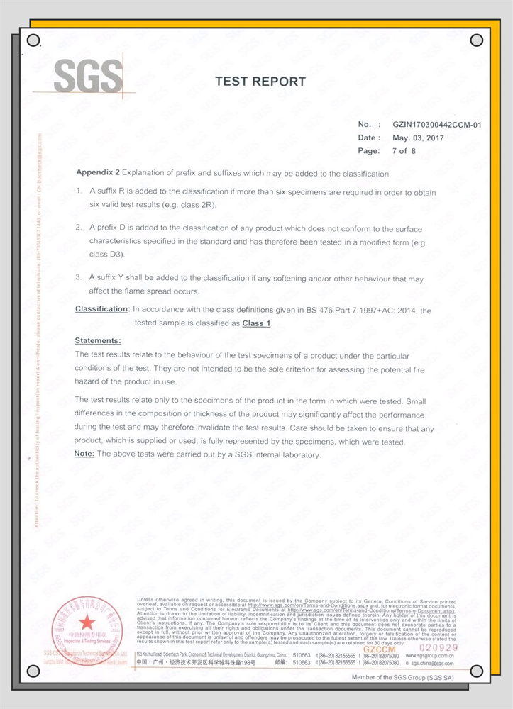 China BS 476 Fire Rated Class 1 FRP Sheet manufacturer