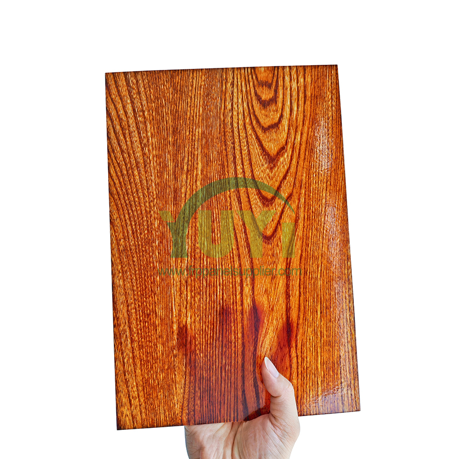 Custom Translucent Decorative Wood Grain Finish Fiberglass Reinforced Plastic FRP GRP Sheet Manufacturers