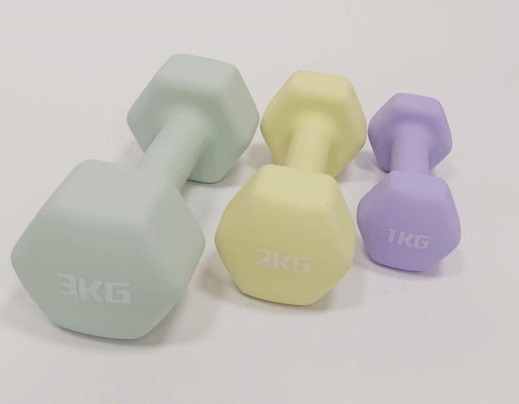 China Neoprene Coated Dumbbells Colorful Women's Neoprene Hex Dumbbell manufacturer