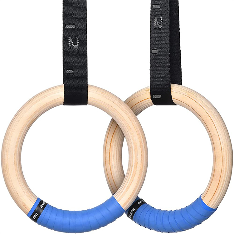 Anelli olimpici in legno 1500/1000lbs con fibbia a camma regolabile per allenamento completo in palestra a casa