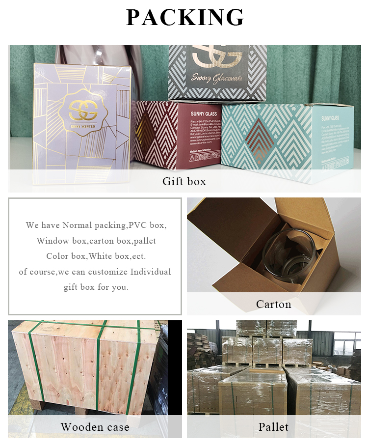 Decorative candle jars wholesale glass containers from Sunny Glassware