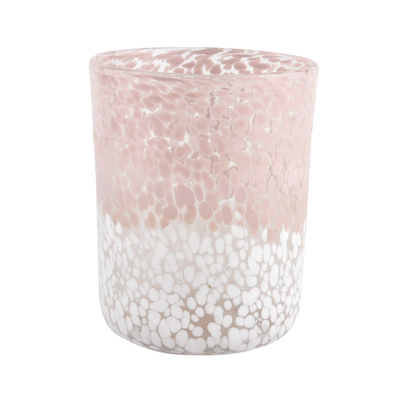 Sunny Glassware color mixed speckled cylindrica glass container luxury candle jars wholesale
