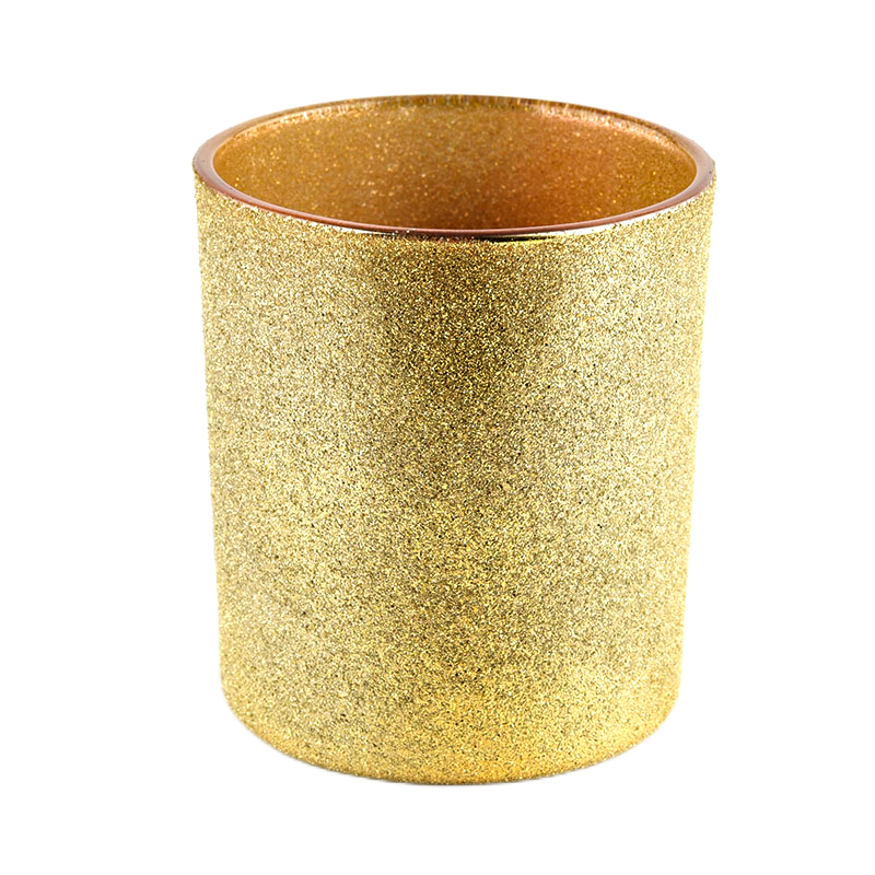 Golden glass tumblers for candles for home decoration