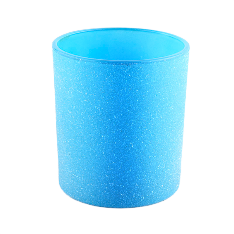 Wholesale Custom Blue Luxury Empty Glass Candle Container