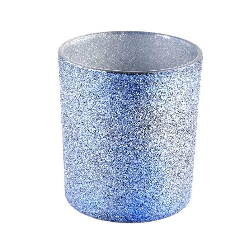Wholesale Custom Frosted Purple Candle Holder Empty Candle Jars Glass