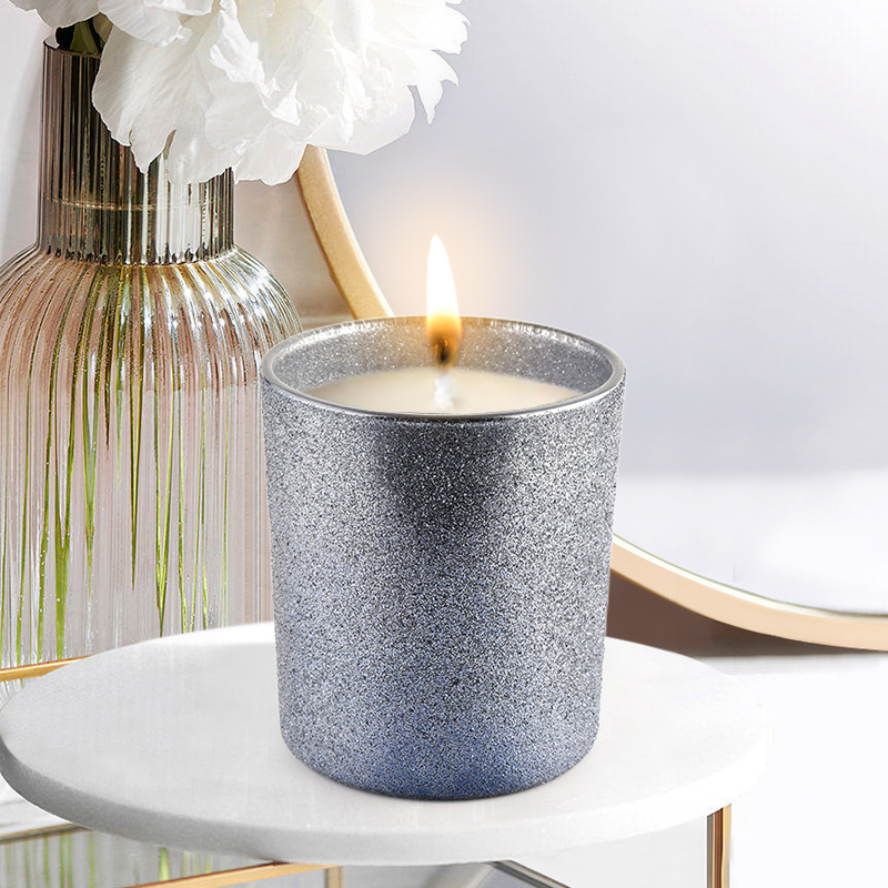 Unique Candle Containers Smoky Gray Frosted Empty Luxury Glass Candle Vessels Unique Candle Containers Smoky Gray Frosted Empty Luxury Glass Candle Vessels