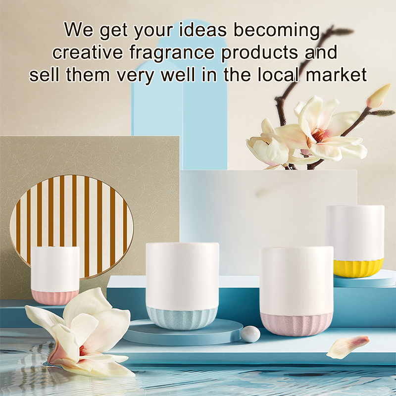 Wholesale luxury home decorative jar candle ceramic candle jars with lid