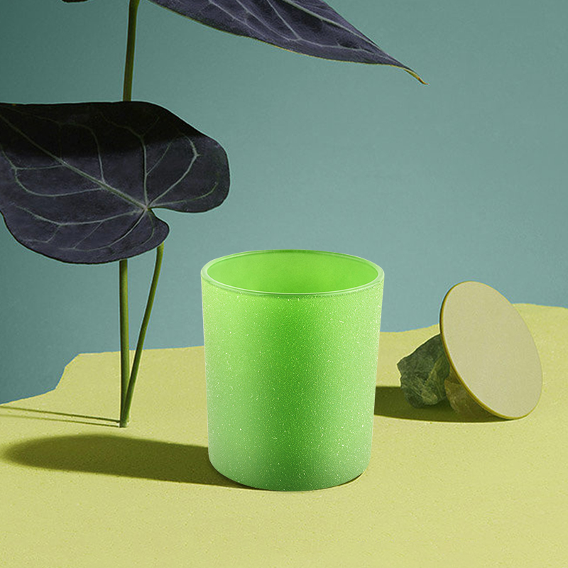 Frost green empty candle jars glass cylinder candle holder Frost green empty candle jars glass cylinder candle holder
