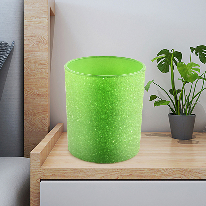 Frost green empty candle jars glass cylinder candle holder Frost green empty candle jars glass cylinder candle holder