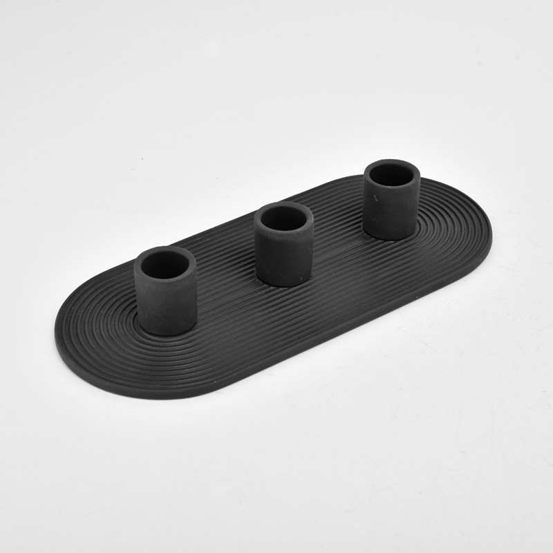 Ceramic candle holder set of 3 holes stick holder for home decoration