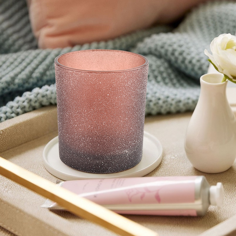 Custom Color Brown Frosted Glass Candle Jars for Candle Making