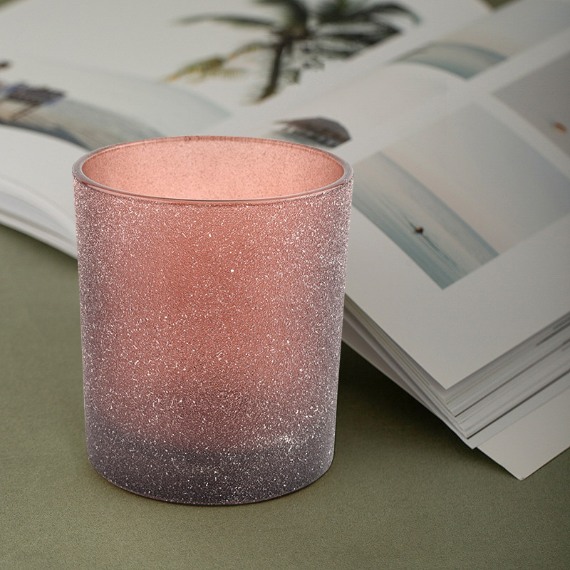 Custom Color Brown Frosted Glass Candle Jars for Candle Making