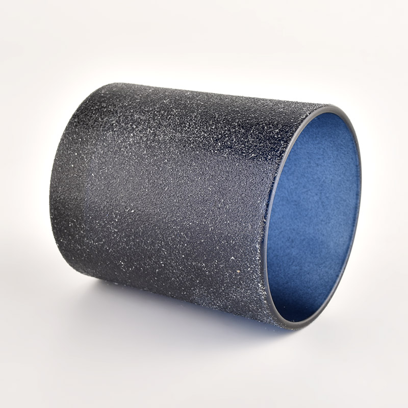 Black frosted glass candle jar frost glass jar for home decor