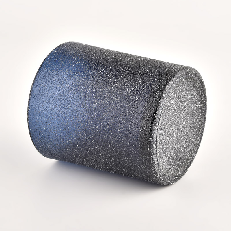 Black frosted glass candle jar frost glass jar for home decor