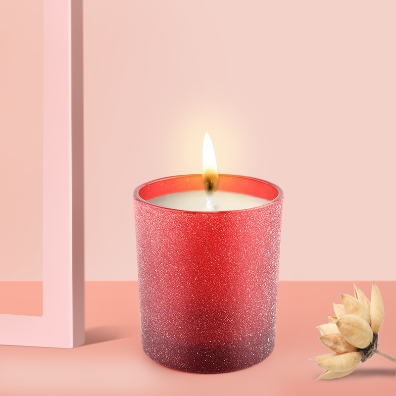 10oz Red Frosted Glass Candle Jars For Candle Making 10oz Red Frosted Glass Candle Jars For Candle Making