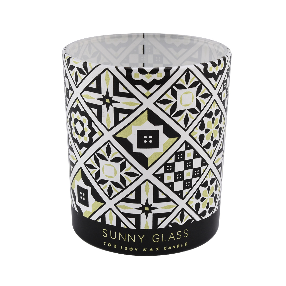 7oz glass candle vessels printing effect candle jars