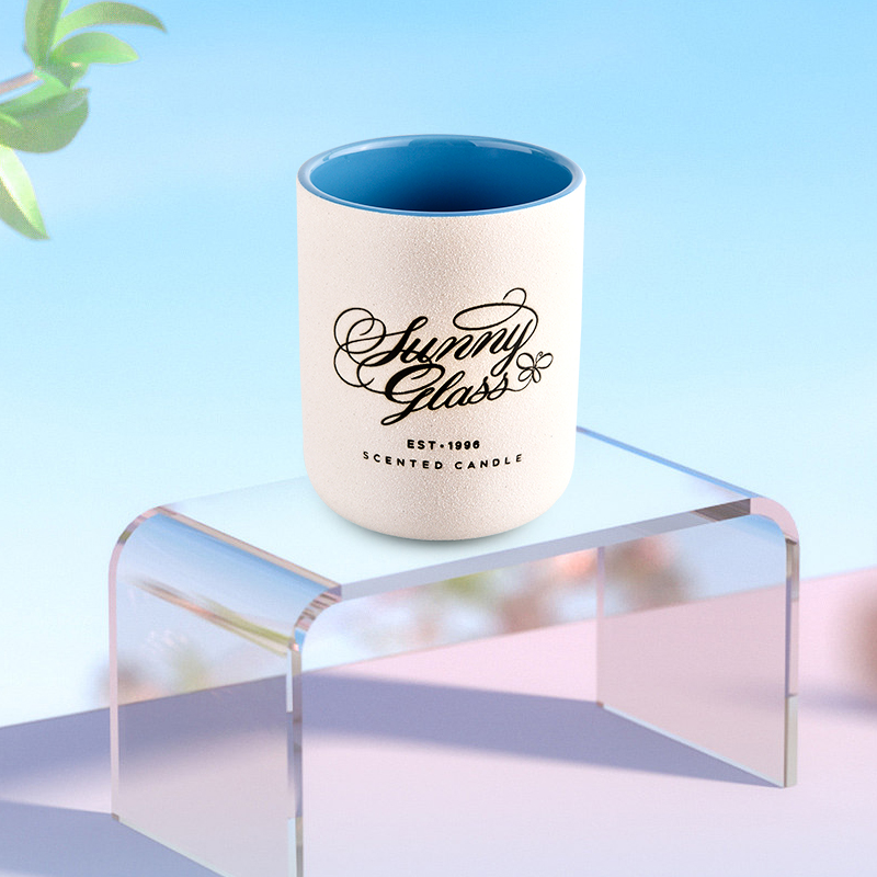 Wholesale private label package decorative empty luxury ceramic candle jar