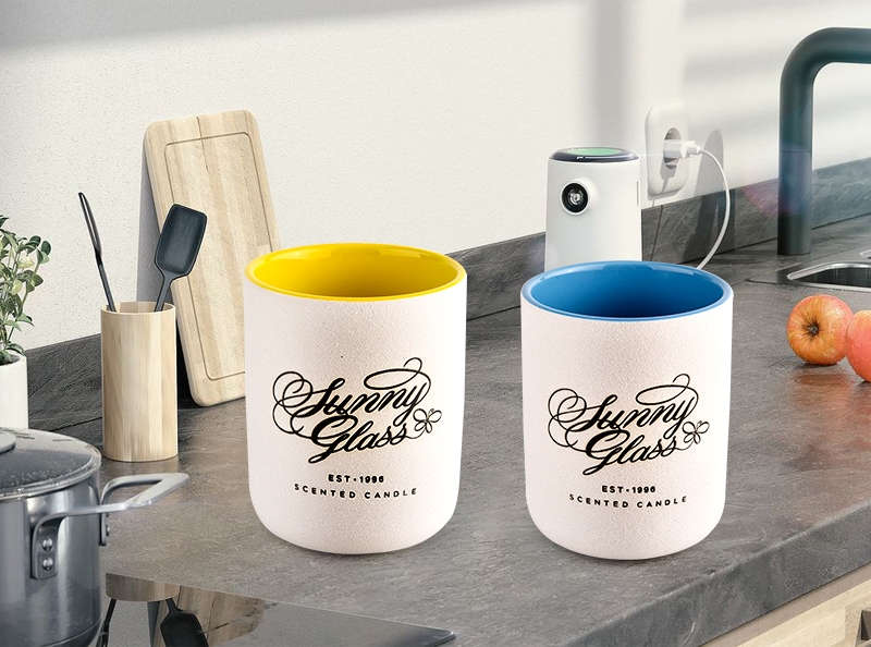 Wholesale private label package decorative empty luxury ceramic candle jar