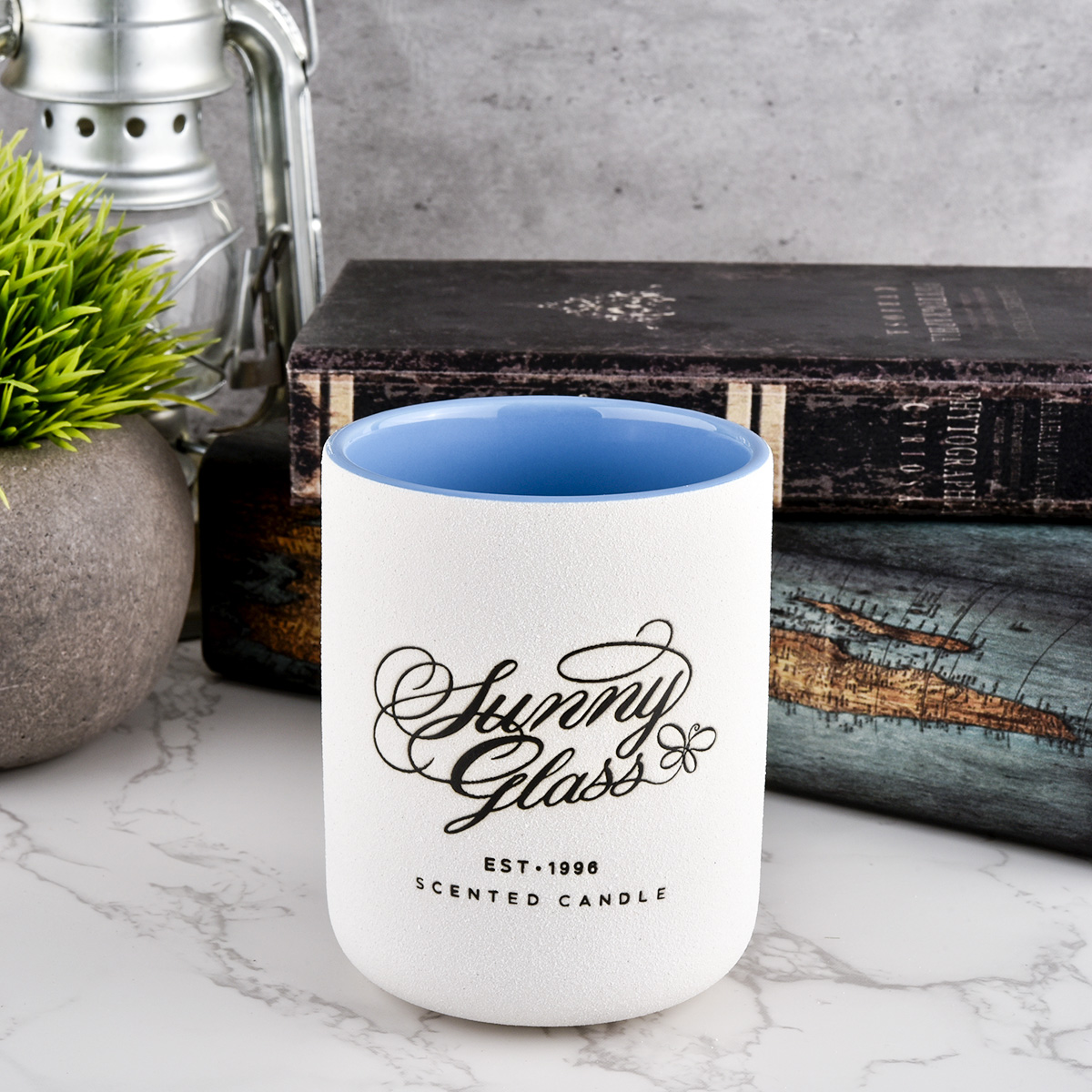 Wholesale private label package decorative empty luxury ceramic candle jar