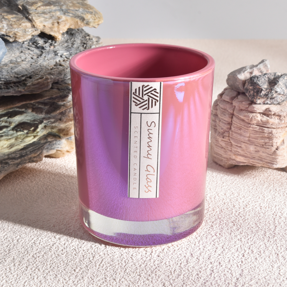 Colorful electroplated unique for candle making empty glass candle jars