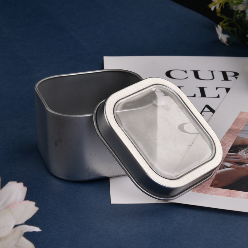 Unique square metal candle holder votive candle jars with lids